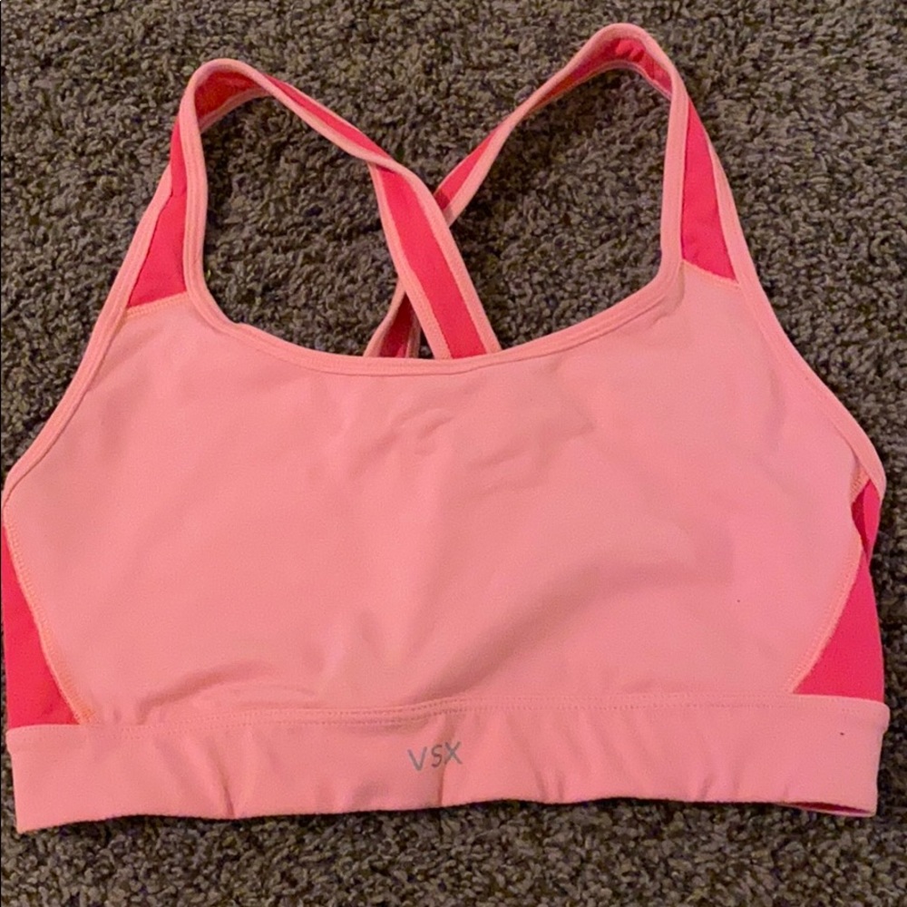 Pink sports bra